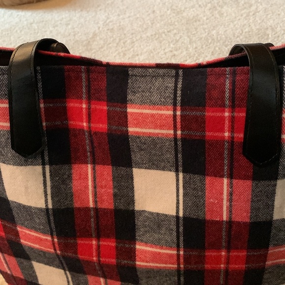 Yankee Candle Festive Plaid - Red, White & Dark Blue Tote Bag - NWOT - Picture 4 of 17